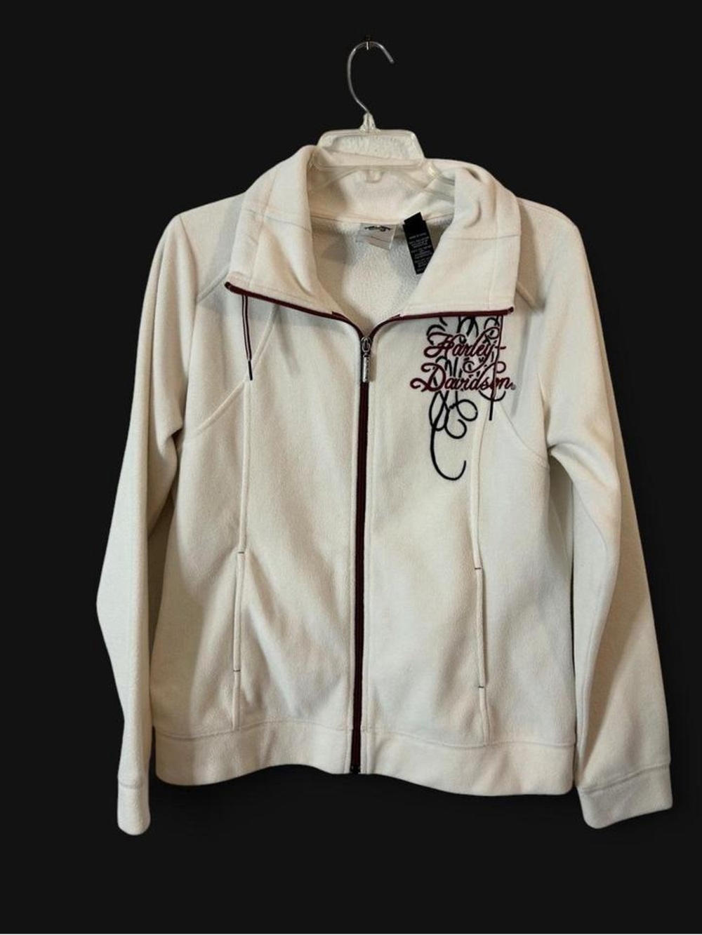 Harley-Davidson Women's Cream Full-Zip Jacket with Script Logo